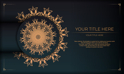Dark green luxury background with Indian mandala ornament. Elegant and classic vector elements ready for print and typography.