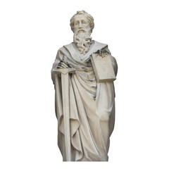 St. apostle Paul with with sword and book in his hands. White background (Christianity, faith...