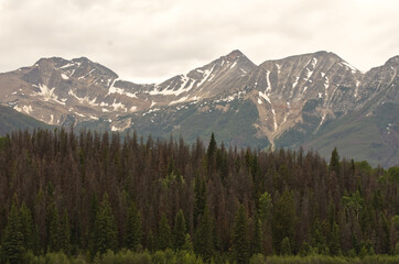 Obraz premium Parts of Pyramid Mountain on a Cloudy Evening