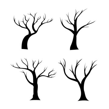 Tree sets are used in various, isolated white backgrounds. Vector Illustration EPS 10