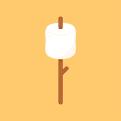 Marshmallow and stick vector. free space for text. wallpaper. background. logo. symbol.