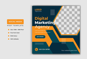 Digital Modern Social media post template banner design. Digital marketing vector template design.