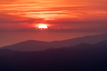 sunset in the mountain of southern Spain