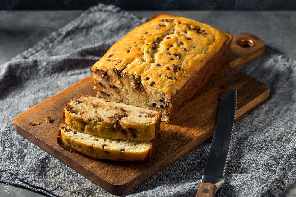 Sticker Homemade Sweet Chocolate Chip Bread Loaf