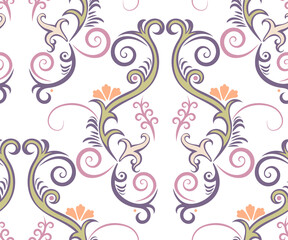 Vector ornamental hand drawing decorative baroque background. Ethnic seamless pattern ornament. Vector pattern
