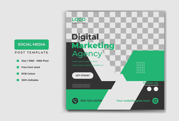 Digital Modern Social media post template banner design. Digital marketing vector template design.