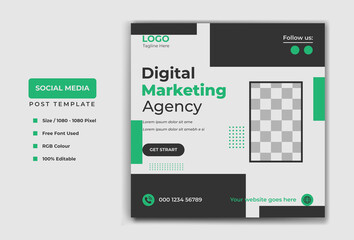 Digital Modern Social media post template banner design. Digital marketing vector template design.
