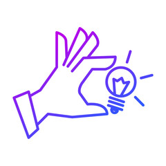Hand and bulb icon