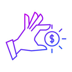 Hand and coin icon