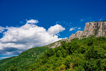 Fototapeta na wymiar Danube gorge in Djerdap on the Serbian-Romanian border