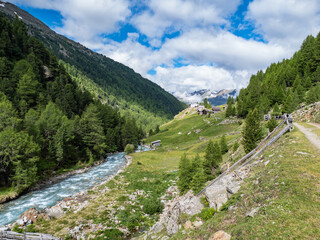beautiful summer scenery in otztal alps in austria