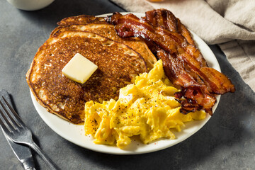 Homemade American Pancake Breakfast
