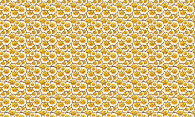 Fried funny eggs seamless pattern  background
