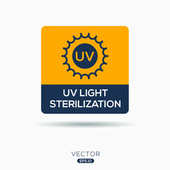 Creative (UV light sterilization) Icon ,Vector sign.