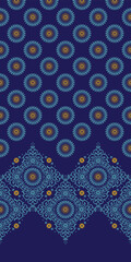 Santorini medallion seamless border with foulard pattern