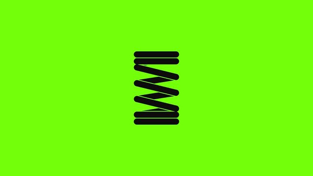 Elastic spring wire icon animation