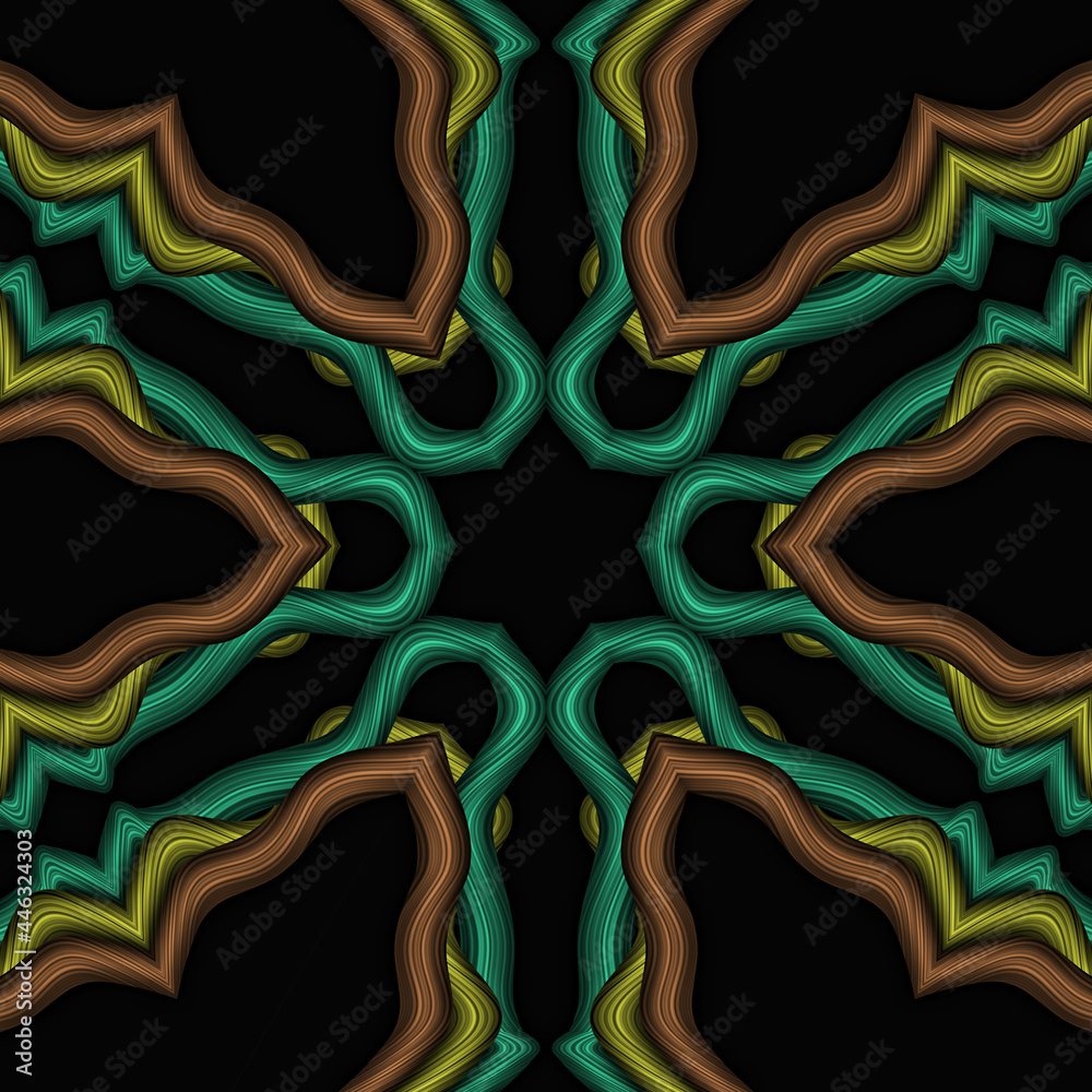 Poster 3d effect - abstract hexagonal graphic