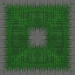 3d effect - abstract green fractal pattern 