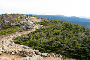 Fototapeta na wymiar Mount Lafayette and Franconia Ridge Trail Summit Hiking in New Hampshire
