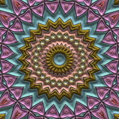 3d effect - abstract polygonal mandala style graphic 