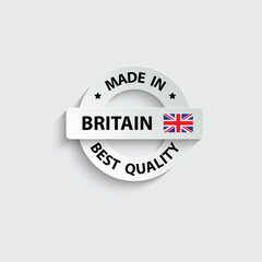made in Great Britain vector stamp. bagge with Great Britain flag	
