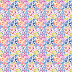 Fototapeta na wymiar Watercolor Seamless pattern, Floral pattern
