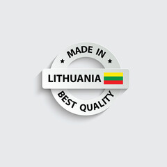 made in Lithuania vector stamp. bagge with Lithuania flag	