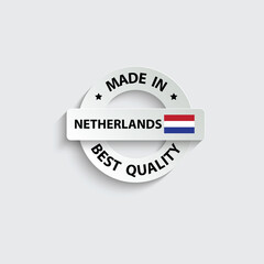 made in Netherlands vector stamp. bagge with Netherlands flag	