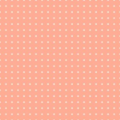 White and orange Polka Dot seamless pattern. Vector background.