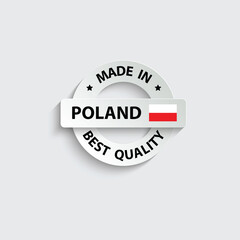made in Poland vector stamp. badge with Poland flag	