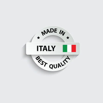 made in Italy vector stamp. badge with Italy flag	