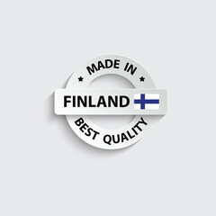 made in Finland vector stamp. badge with Finland flag	