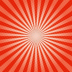 Orange Sunburst Pattern Background. Sunburst with rays background. Vector illustration. Orange radial background. Halftone background.