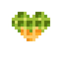 Heart waffle pixel art. Vector illustration. Valentine's Day. Green Tea Glazed Waffles.