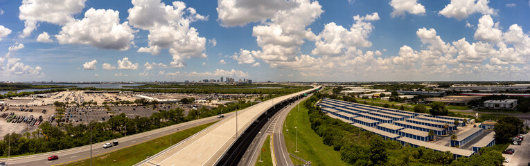 Aerial photo Selmon Expressway Tampa FL with elevated HOV Road