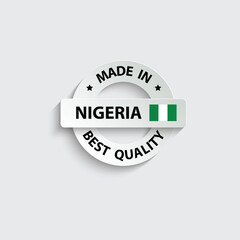made in Nigeria vector stamp. badge with Nigeria flag	