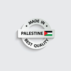 made in Palestine vector stamp. badge with Palestine flag	