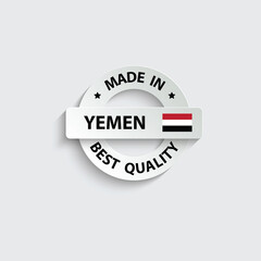 made in Yemen vector stamp. badge with Yemen flag	