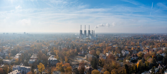 Berlin Lichterfelde im Herbst aus der Luft. Luftbild / Aerial