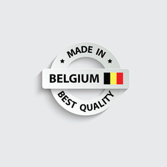 made in Belgian vector stamp. badge with Belgian flag	
