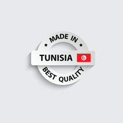 made in Tunisia vector stamp. badge with Tunisia flag	