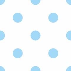 Seamless vector pattern, texture or background with cool blue polka dots on white background for web design, desktop wallpaper, winter blog, website or invitation card