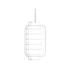 Obraz premium Chinese New Year lanterns cylinder shape Line Icons design black. Hand drawn Chinese New Year lanterns, cylinder shape. Drawing Chinese New Year lanterns cylinder shape, sketch.