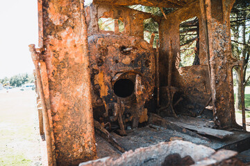 Historic steam train NZR V 127 at Lumsden, New Zealand