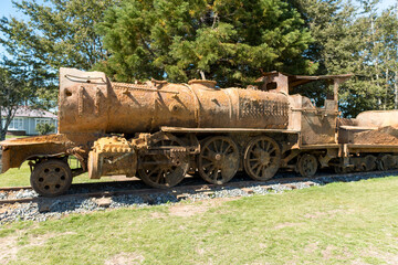 Historic steam train NZR V 127 at Lumsden, New Zealand