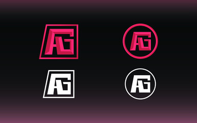 AG letter logo with gaming style and contemporary colors