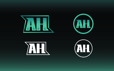 AH letter logo with gaming style and contemporary colors