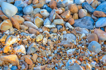 Brighton city, multi-coloured stone beach