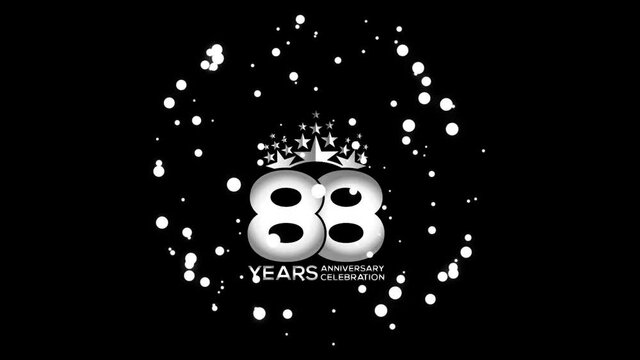 88  Years Anniversary Celebration wedding or Company Party invitation Fireworks Mixer Silver Color Logo Videos