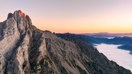 Sunrise at Collado Jermoso near Cordiñanes, Leon, Spain. Picos de Europa National Park.